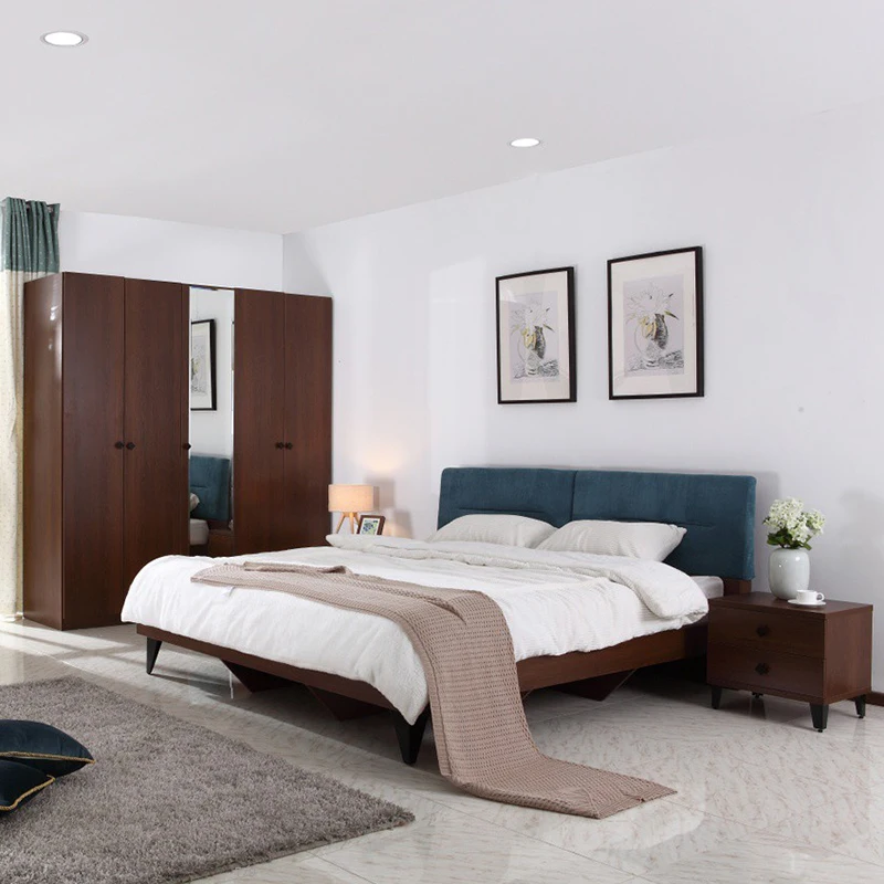 Factory Wholesale Wood Beds Bedroom Sets Home LDR001 Modern Bedroom Furniture