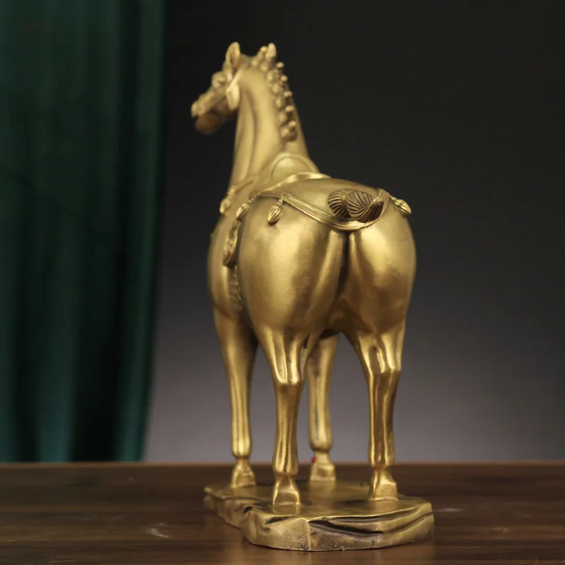 Manufacture multicolour Christmas art table top decoration handicraft golden copper generals horse ornaments