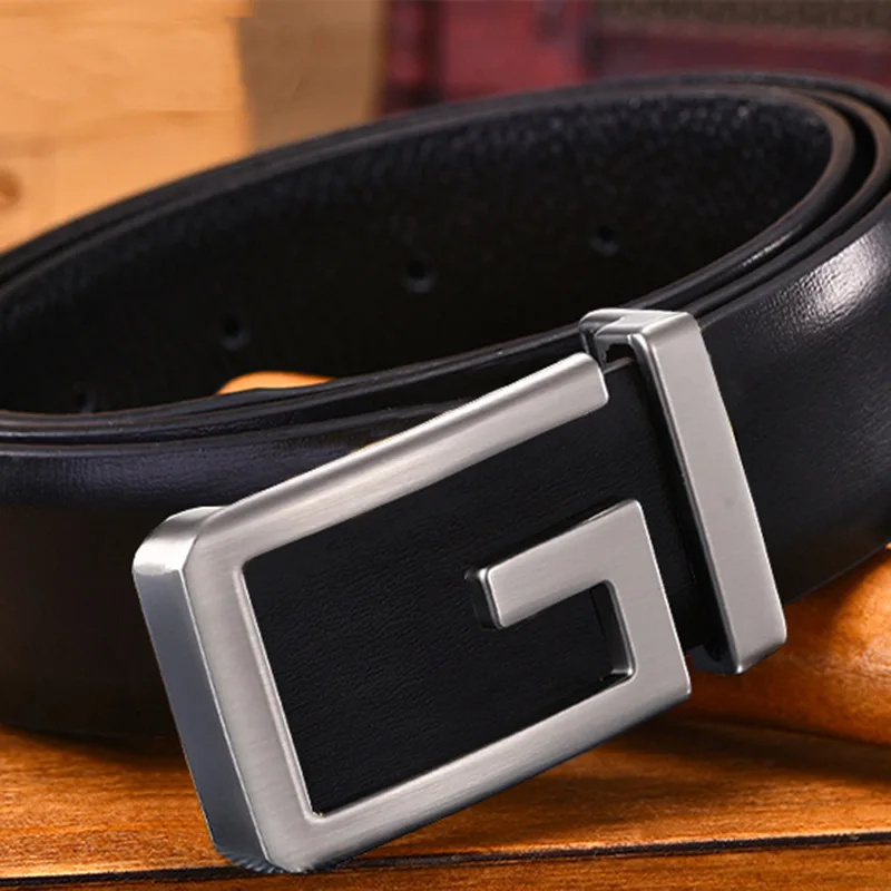 Western belt 3.5cm width high quality G letter screw removable beaded western buckle Italian 100% genuine leather belt