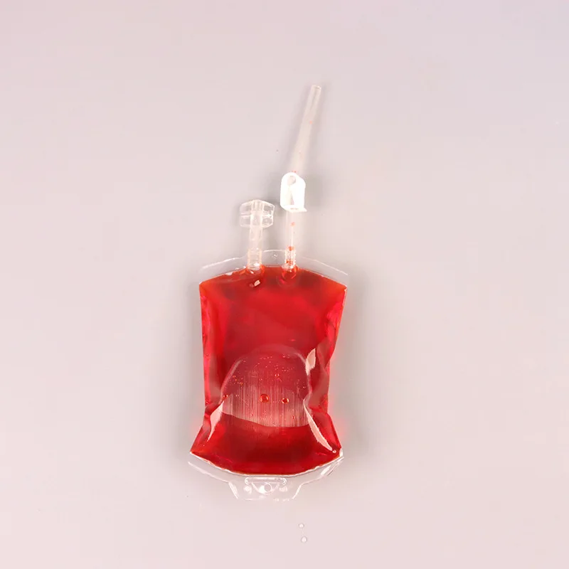 350ml Blood Bag Dual-Tube Beverage Pouch Energy Pack Vampire Diaries Halloween Decoration Blood Bag Universal Model