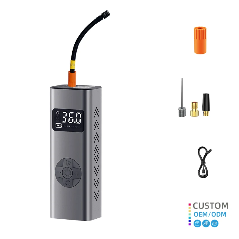 Portable Air Compressor for Car Tires with Wireless Function and Digital Display