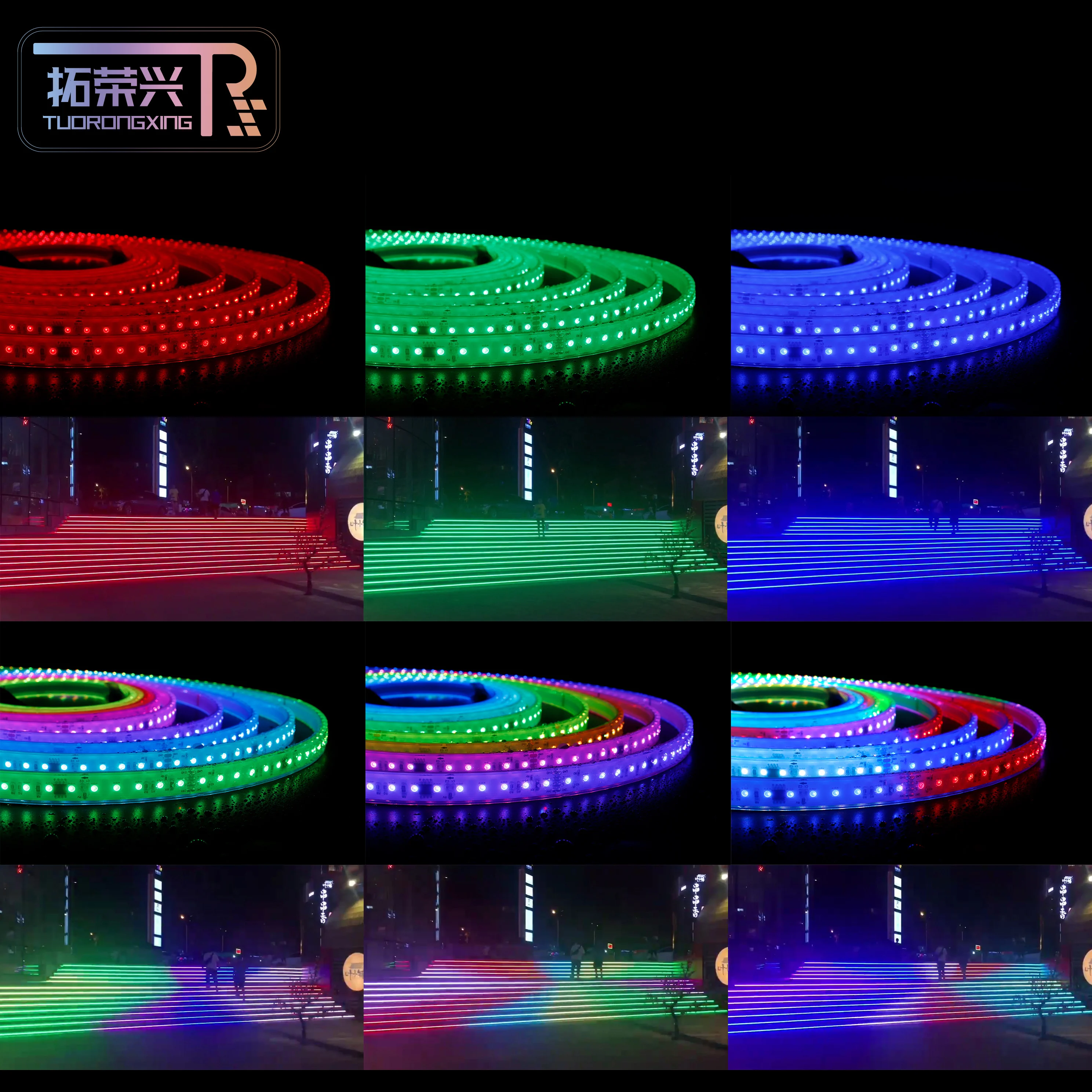 China factory custom Addressable programmable LED strip light 2835 RGB outdoor waterproof 16.4ft DMX512 flexible strip light