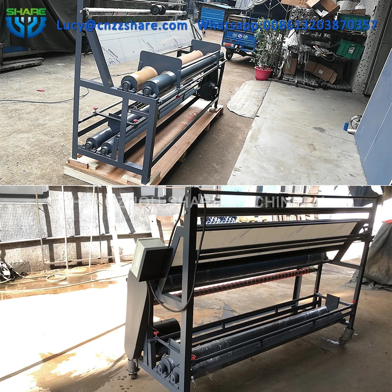 manual roll to roll fabric inspection cloth re press rolling winding machine
