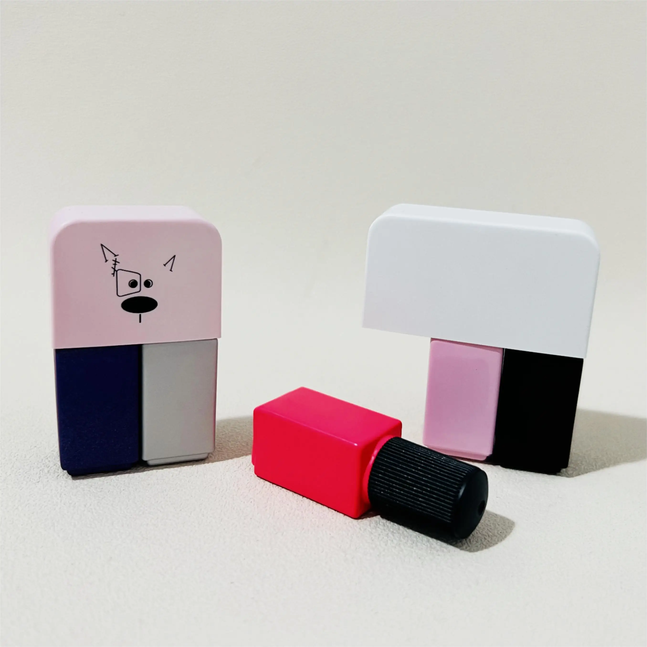 Empty 4ml  8ml Luxury Glass 2 in 1 Nail Polish Oil Packaging Square Gel Nail Polish Bottle With Cap And Brush