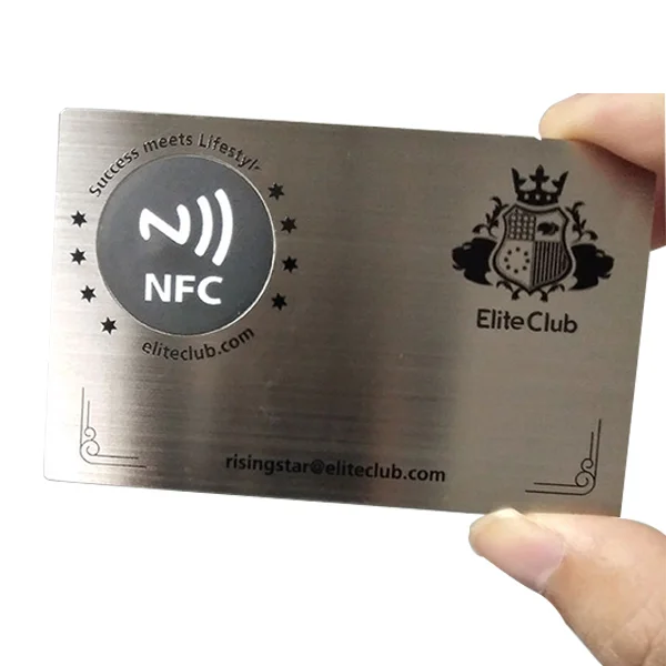  Настройка печати Новое поступление 13 56 МГц NFC Нержавеющая сталь металлических RFID Визитная карточка VIP карта