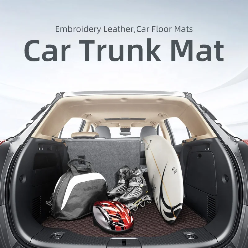 All Weather Customized Embroidery Leather 3D 5D Car Trunk Mats