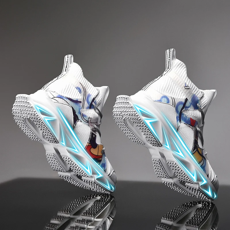 New fashion design Autumn winter leather fly weave knife blade lover shoe lovers Korean version leisure tide shoes