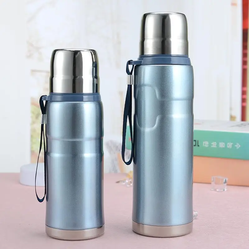 New Bullet Stainless Steel Insulation Cup Two Covers Double Use Portable Rope Business Water Bottle