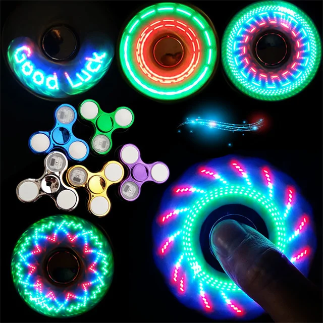 Children Decompression Kids Toys Light Up Led Fidget Halloween Colorful Hand Light For Pictures Luminous Fingertip Spinner