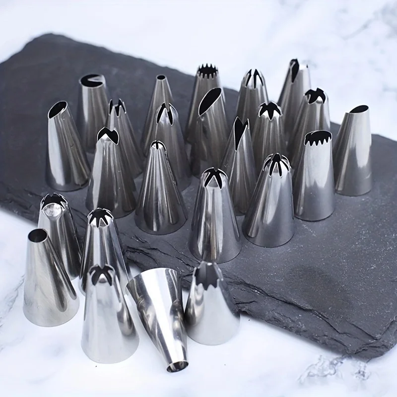 Wanlihao 24pcs set stainless steel cake nozzles icing piping tips baking cake tools