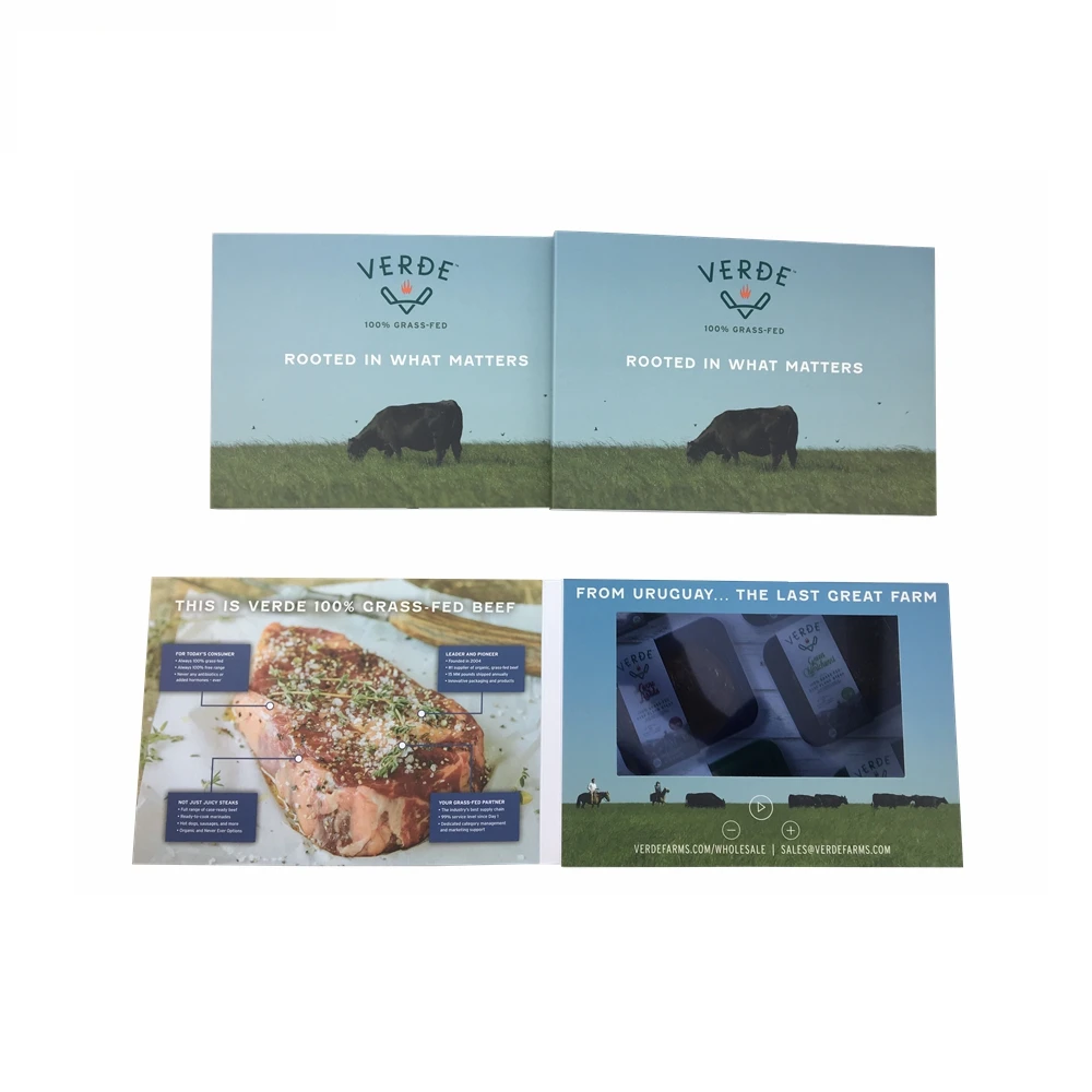 IPS Screen 7 Inch 2G Memory A5 A4 Size Digital Module LCD Video Brochure Card Digital Catalog Advertising Card