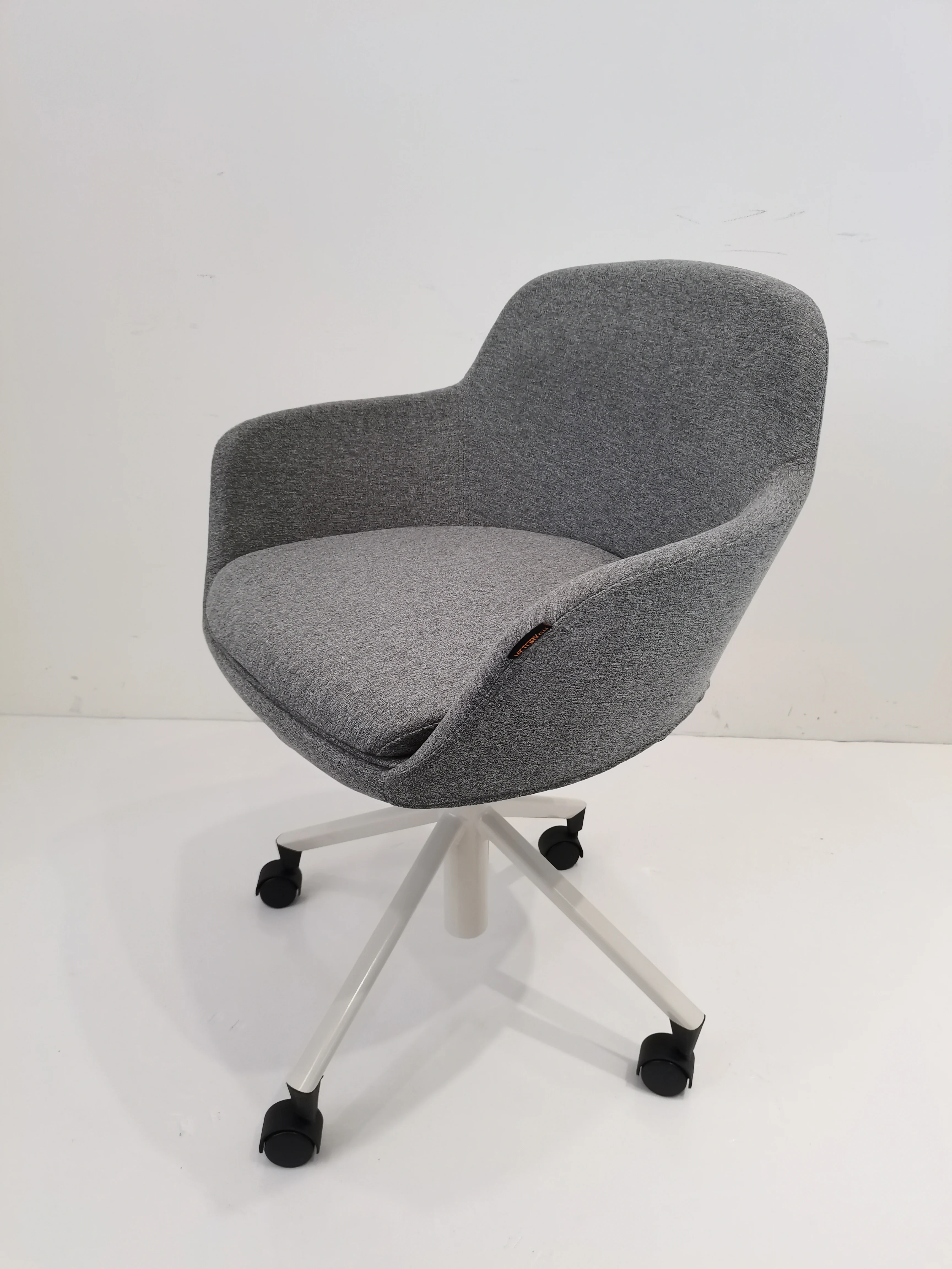 Modern office building hotel project low back fabric swivel reception chair