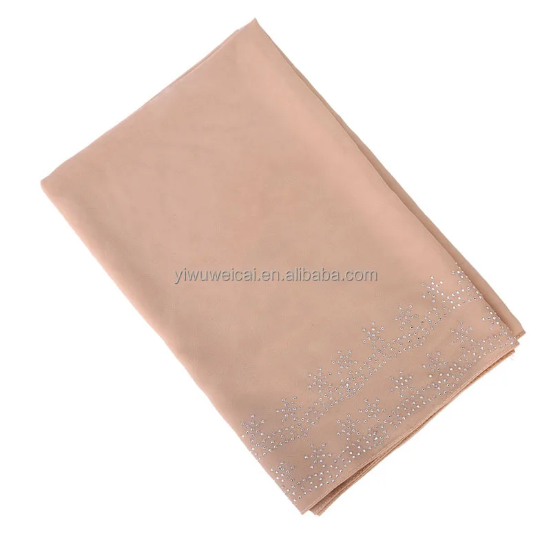 Новый модный роскошный мусульманский шифоновый головной платок шарф с жемчугом женский головной платок