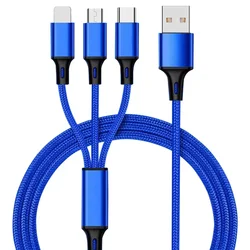 Aluminum Nylon woven mobile phone usb data cable 3A usb c fast charger cable for wholesale iphone usb cable