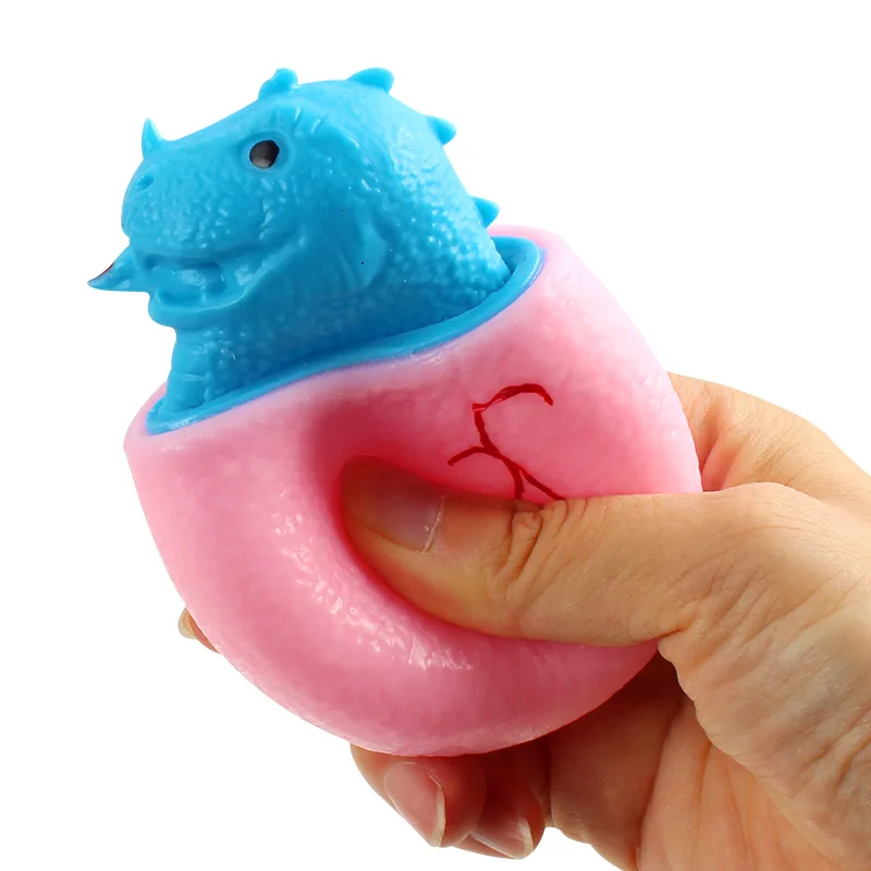 2022 Novel Stress Relief Fidget Sensory Play Squeeze Egg Dinosaur Cup Toys