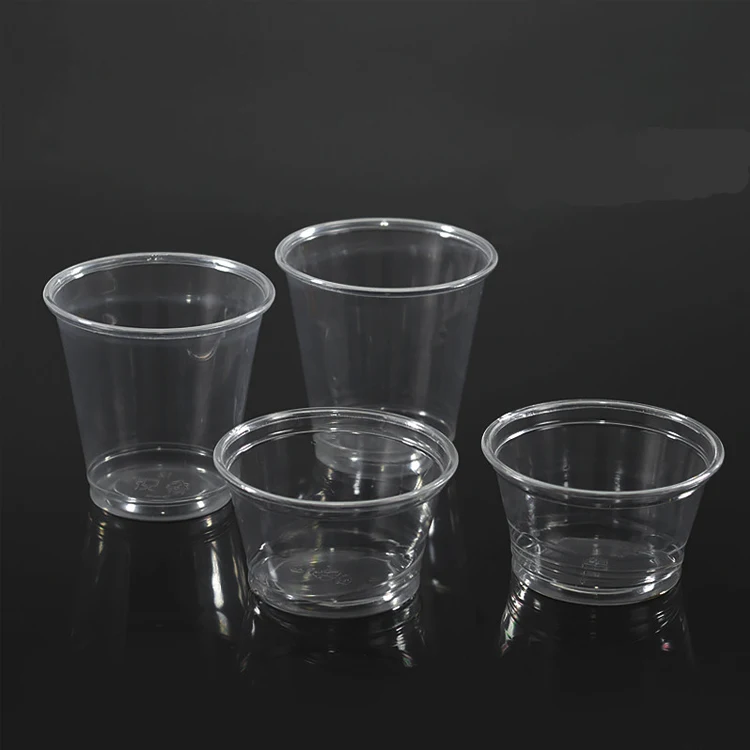 Прозрачный пластиковый одноразовый соус с крышками, 1 унция