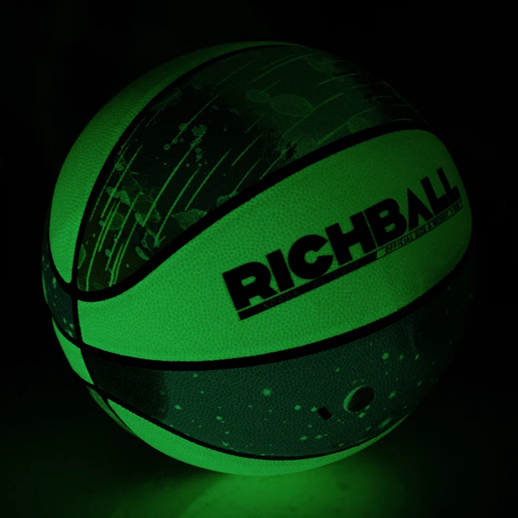 Official Size and Weight Holographic Reflective Basketball Flash Glowing Luminous Basket Ball