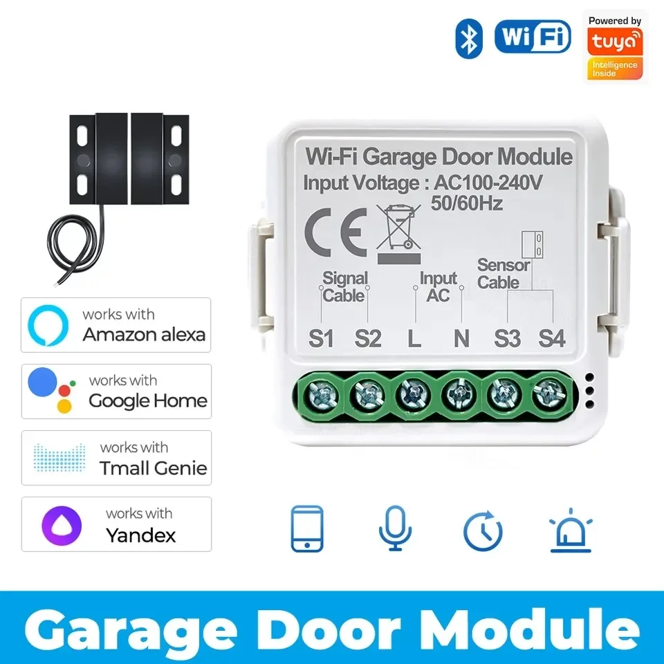Smart Life Tuya APP Remote Control Roller Shutter Door Switch Gate WiFi Bluetooth Smart Garage Door Opener Module Switch
