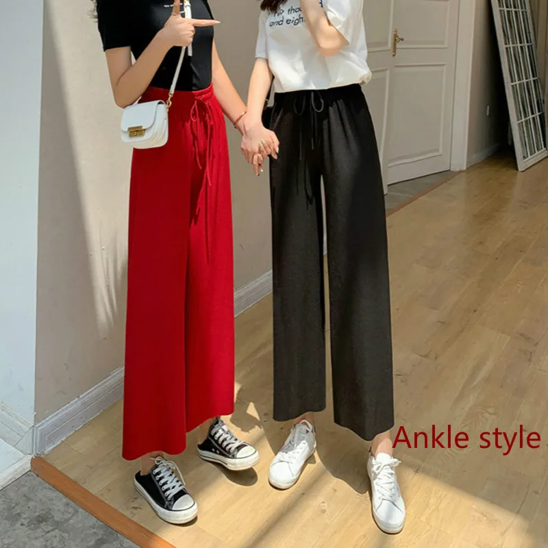 Soft Comfortable  New High Waist Casual Summer Slacks Black Pants Women Wide Leg Pant Set Women Jogger Pants