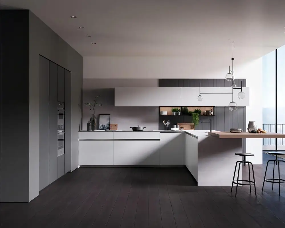 Modular wooden designs smart black pvc polymer sheet for wood kitchen cabinet modern lacquer door design