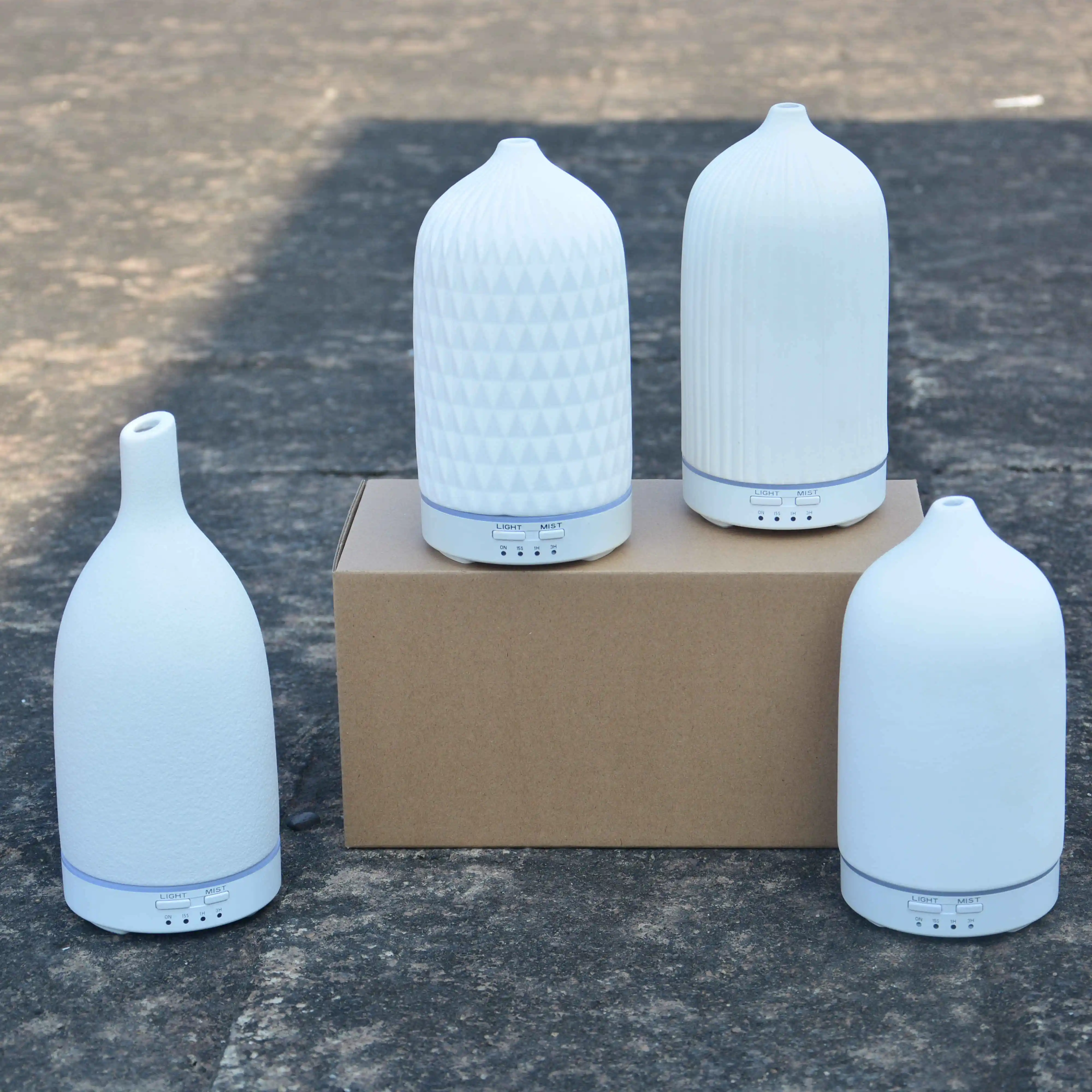 Stone Diffuser, white Ceramic Ultrasonic Essential Oil Diffuser for Aromatherapy, 160ml Capacity