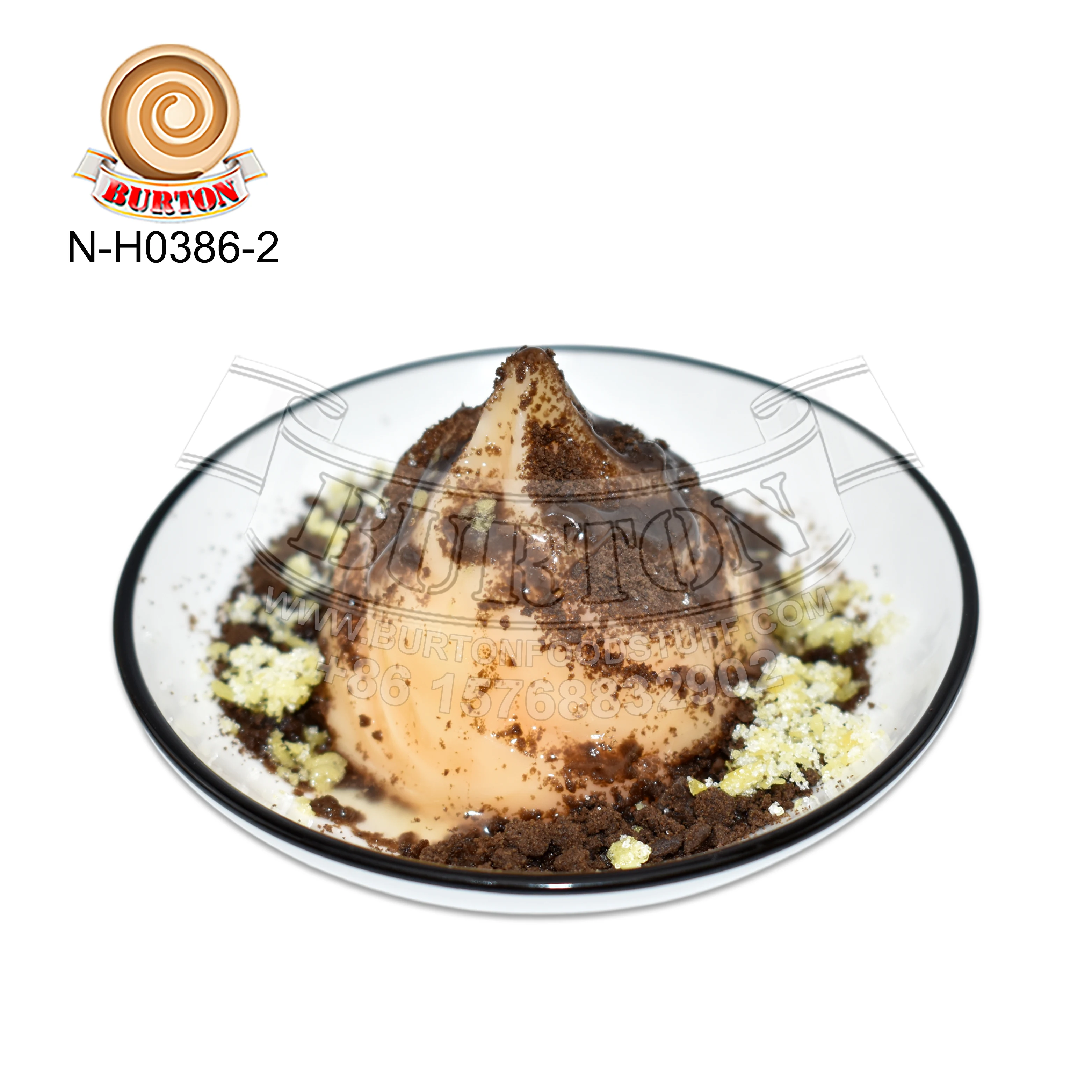 Halal fun cyclone jelly candy with mango flavor jelly chocolate biscuit crumbs Mousse puree mango flavor popping candy