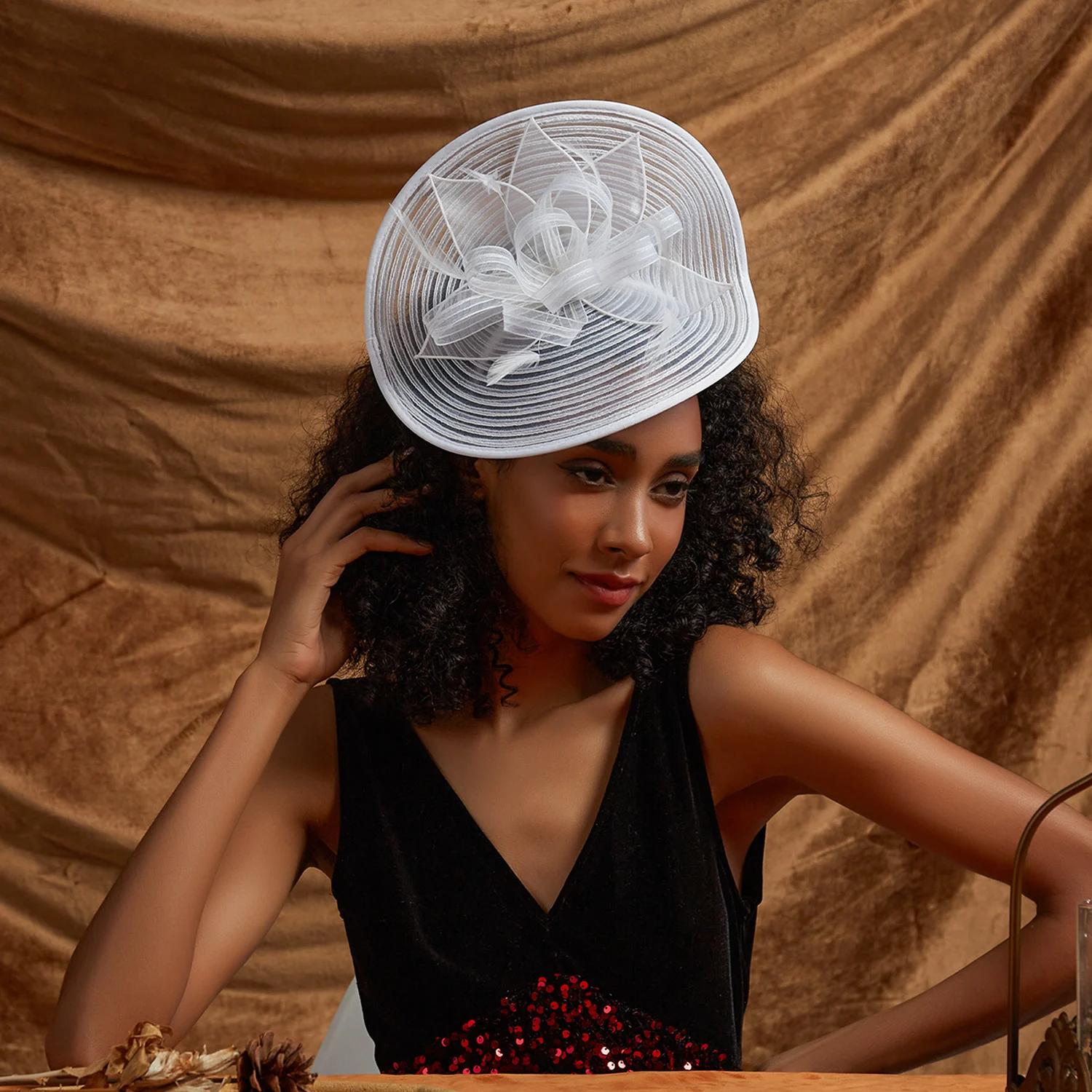 Fancy Hawaiian Fascinators Hats Hair Accessories Headdress Headpieces Bride Headband Headgear Derby Hat for Women Ladies