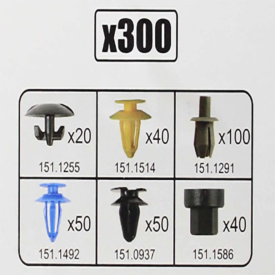 
High Quality Sturdy Durable 300Pc Hold Car Fastener Clips For Convertible Car 