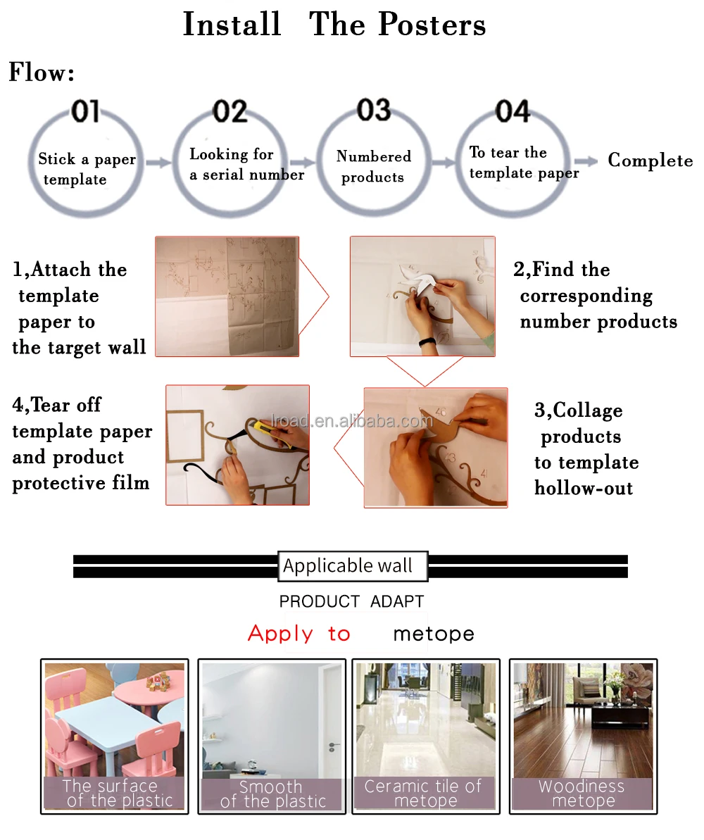 Love flower photo frame 3D Acrylic wall stickers TV background decoration 3D wall stickers home decor sticker