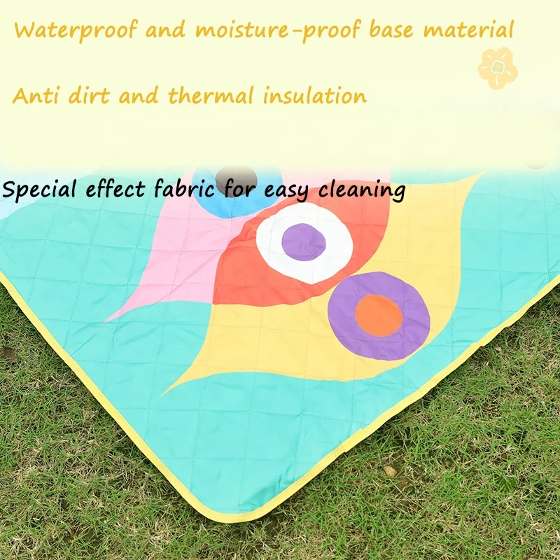 Customized material picnic mat home children entertainment mat outdoor camping shoulder strap storage bag, picnic mat
