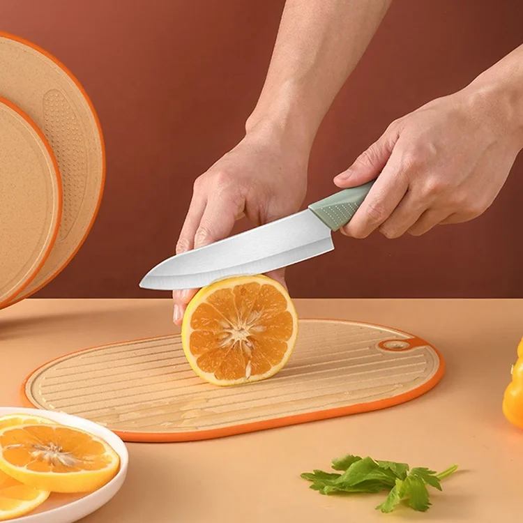 New Arrival 3 Pieces Meat Vegetables Chopping Board Kitchen Plastic Cutting Board With Stand