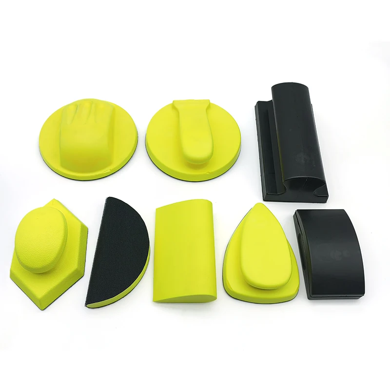 Set of 8 Sandpaper Holder Tool Sanding Block Hand Sander for Wood, Drywall, Metal, Auto Body Polishing