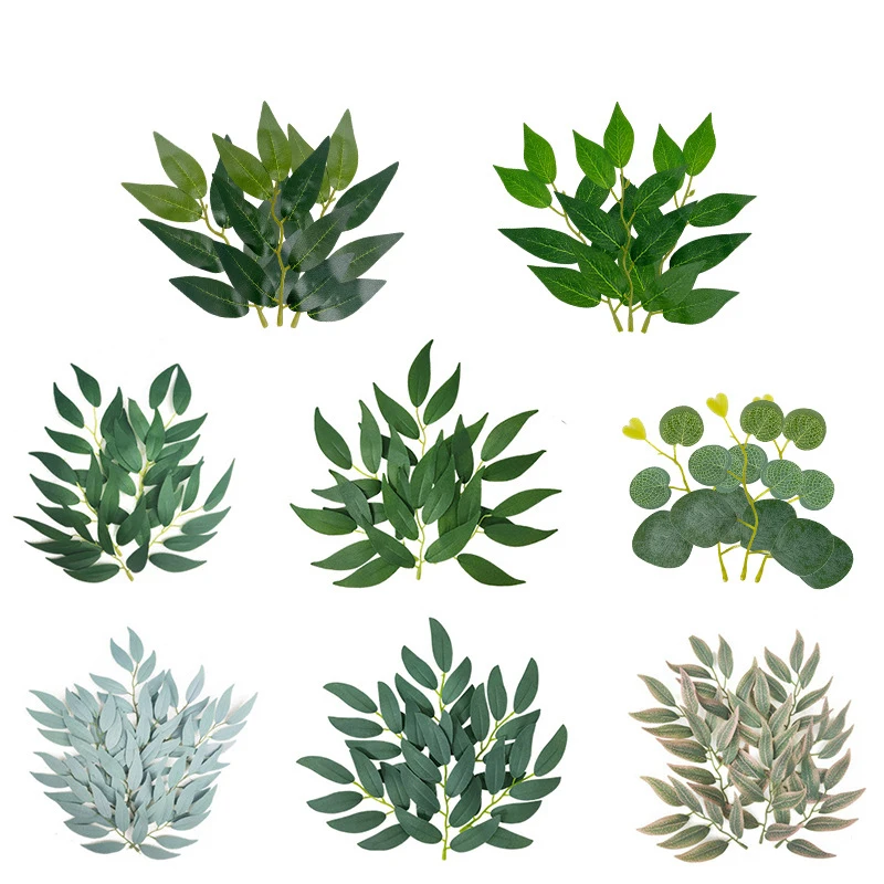 Simulated Willow Leaf Artificial Plant Artificial Green Leaf Vase Decoration Interior Decoration Manufacturer Direct Sales