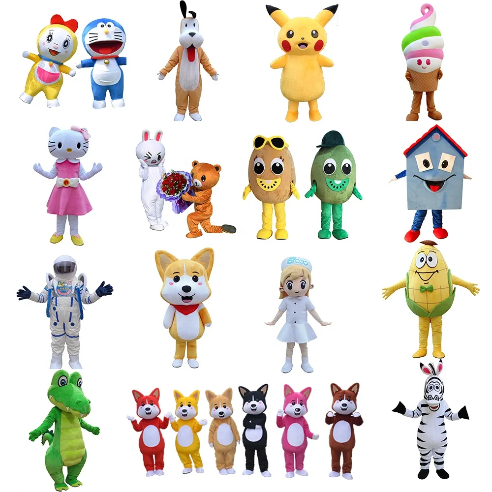 
Factory adult cartoon custom made cosplay plush animal mascot costumes 
