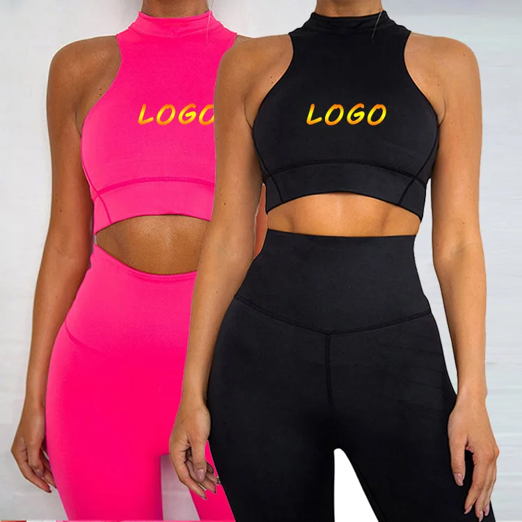 
Ever Fashion Custom New Solid Color Fashion Two Piece Women Clothing Sexy Yoga Sport Top Long Sleeve Gym Wear Women 