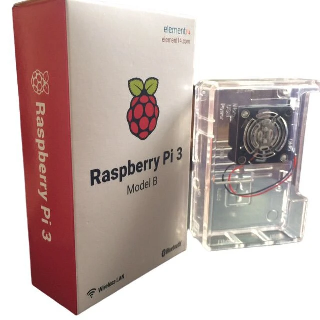 new fly new arrival  raspberry pi 3 model B with clear fan case