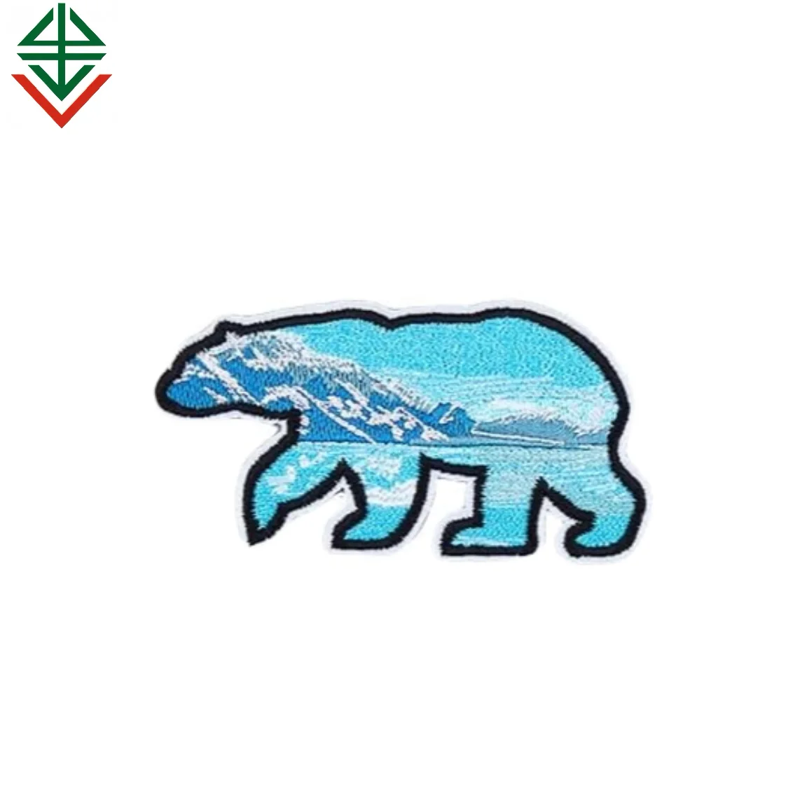 Factory Custom Wholesale Polar Bear Patch Embroidered Landscape Designer Embroidery Patches
