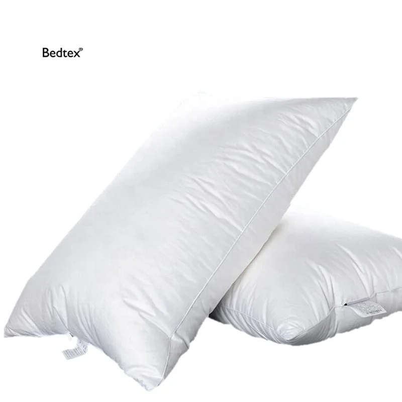 White Cotton High Quality Comfortable Pillows King Down Feather Pillow for Bedroom