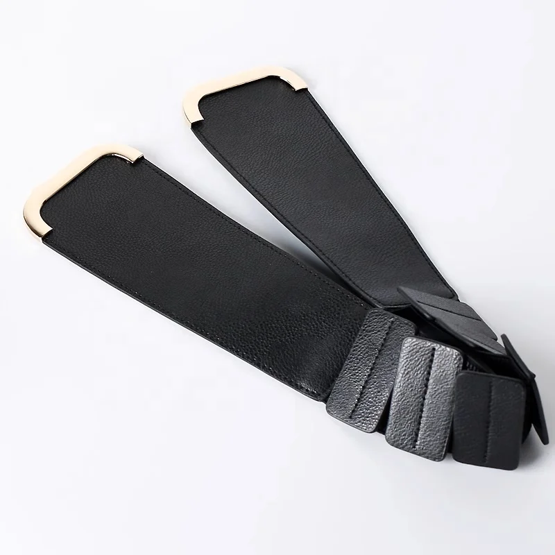 Europe and the United States Simple Elastic Wide Belt Ladies Decorative Waist Genuine Leather Belts