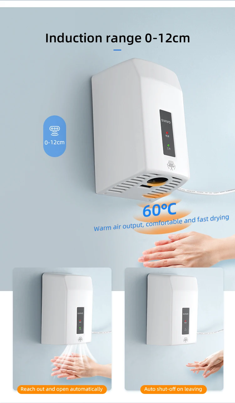 Cheap Price Commercial Bathroom Wall Mounted No Battery Operated Small Mini Electric Touchless Automatic Sensor Hand Dryer