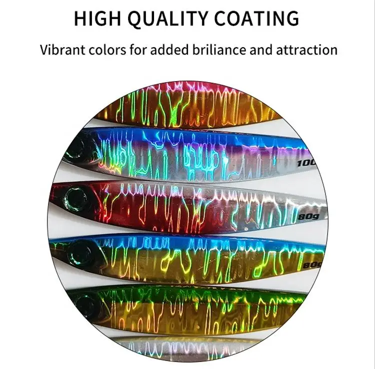 Hologram slow jigging lure sardine fish 40-100g fishing metal lead jig shore casting slow pitch jigging lure bait