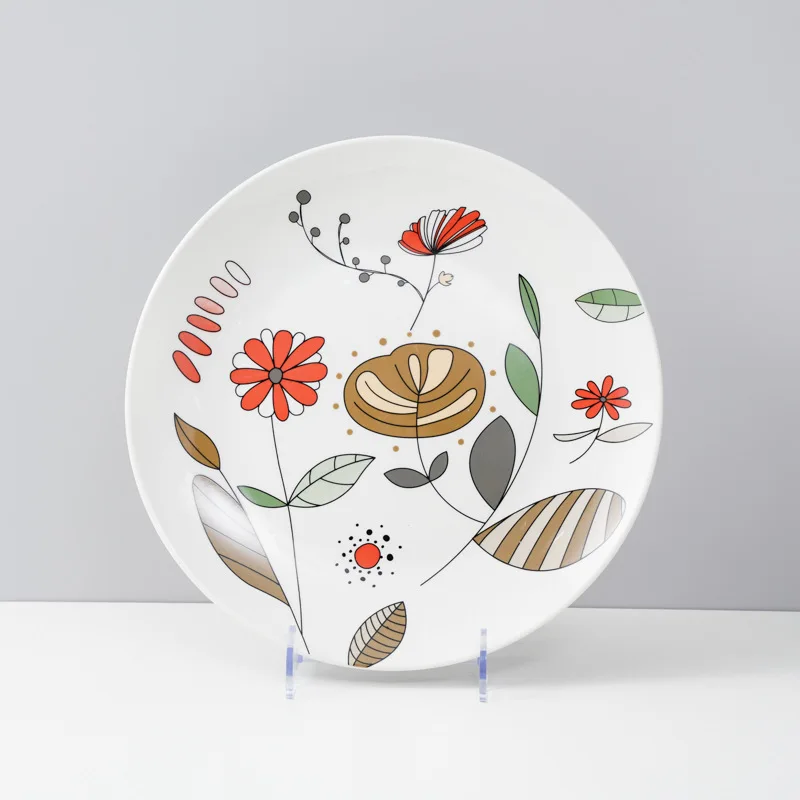 Ceramic Small Film Decorative Paper Tableware suit 16-piece Set Household Western Food Plate Steak Rice Bowl Soup