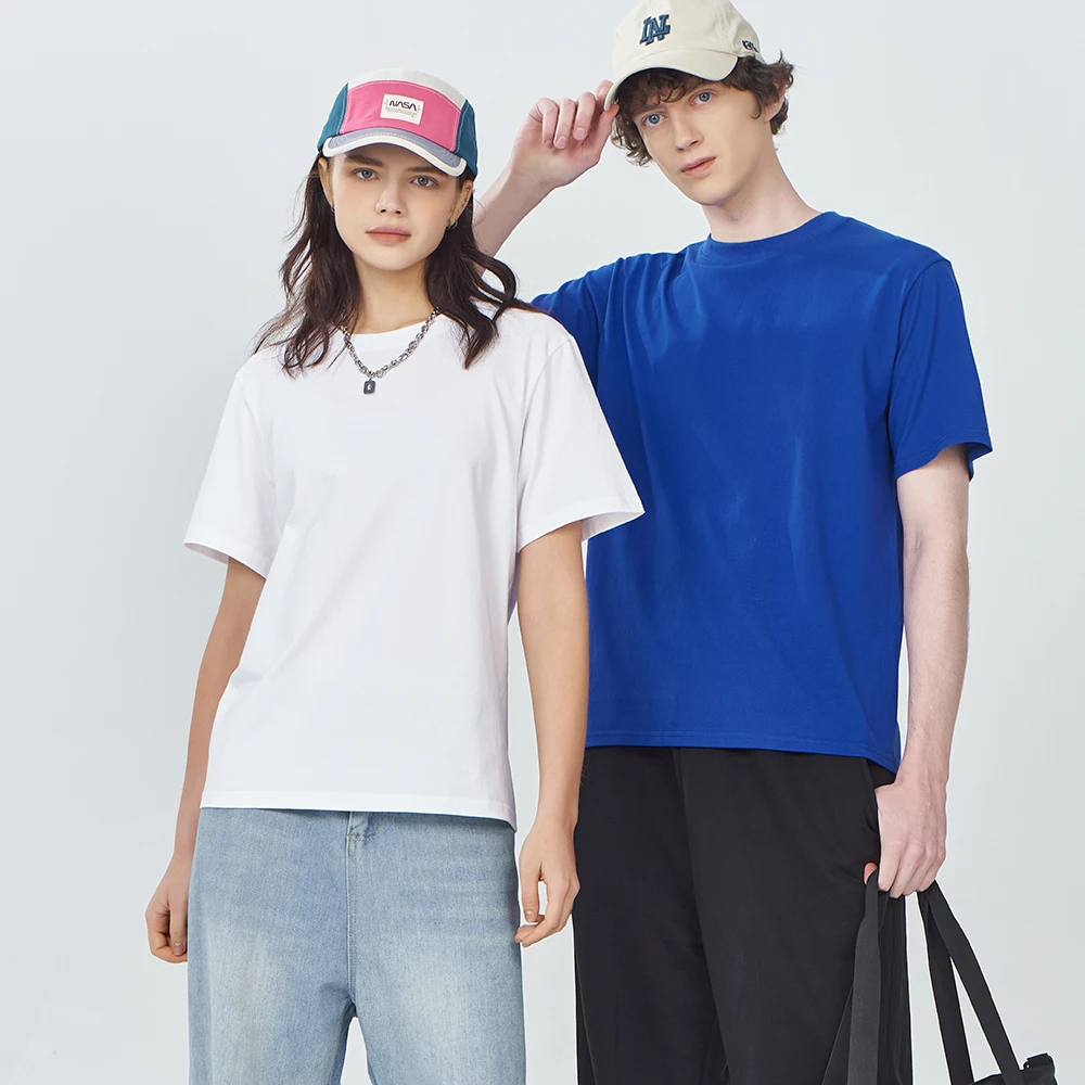 Wholesales Boxy Heavyweight T-shirts Cotton Fabric Tee Shirts Unisex Blank Tshirts Fit T Shirts Men for Oversize