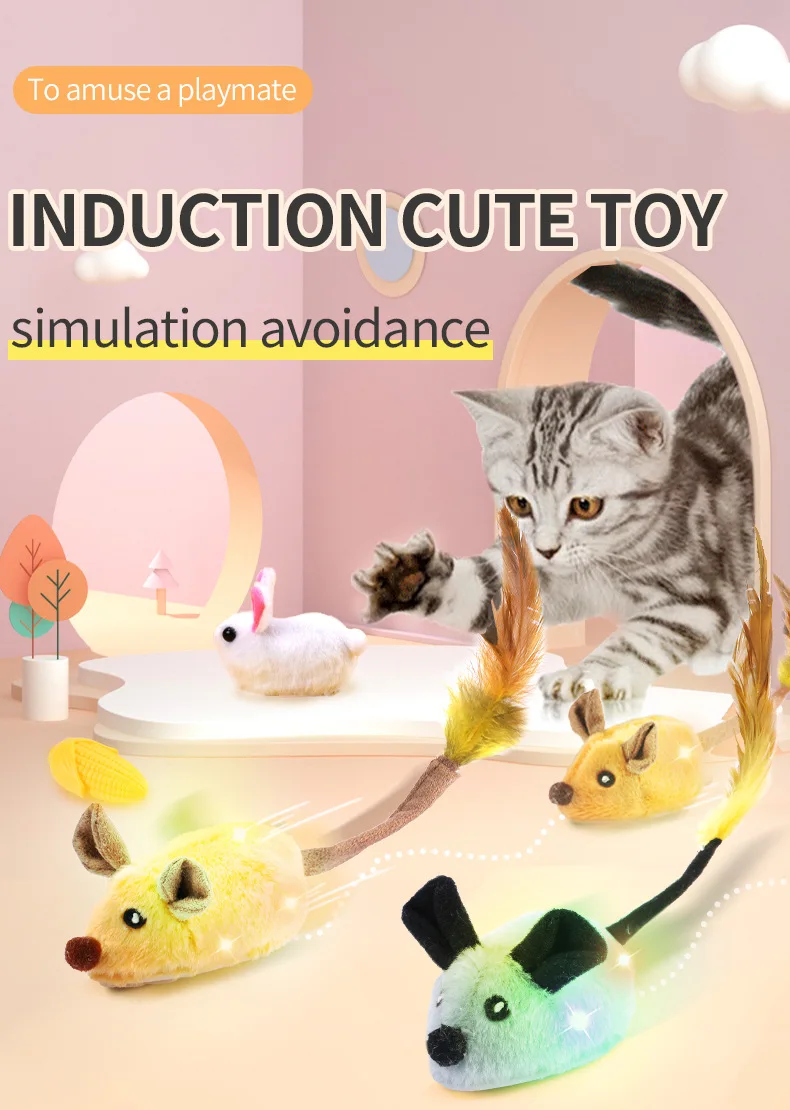 High Quality Pet Wireless Electric Simulation Mouse Toys Funny Interactive Pet Racer Hunt USB Charging Cat Mouse Toy for Cat