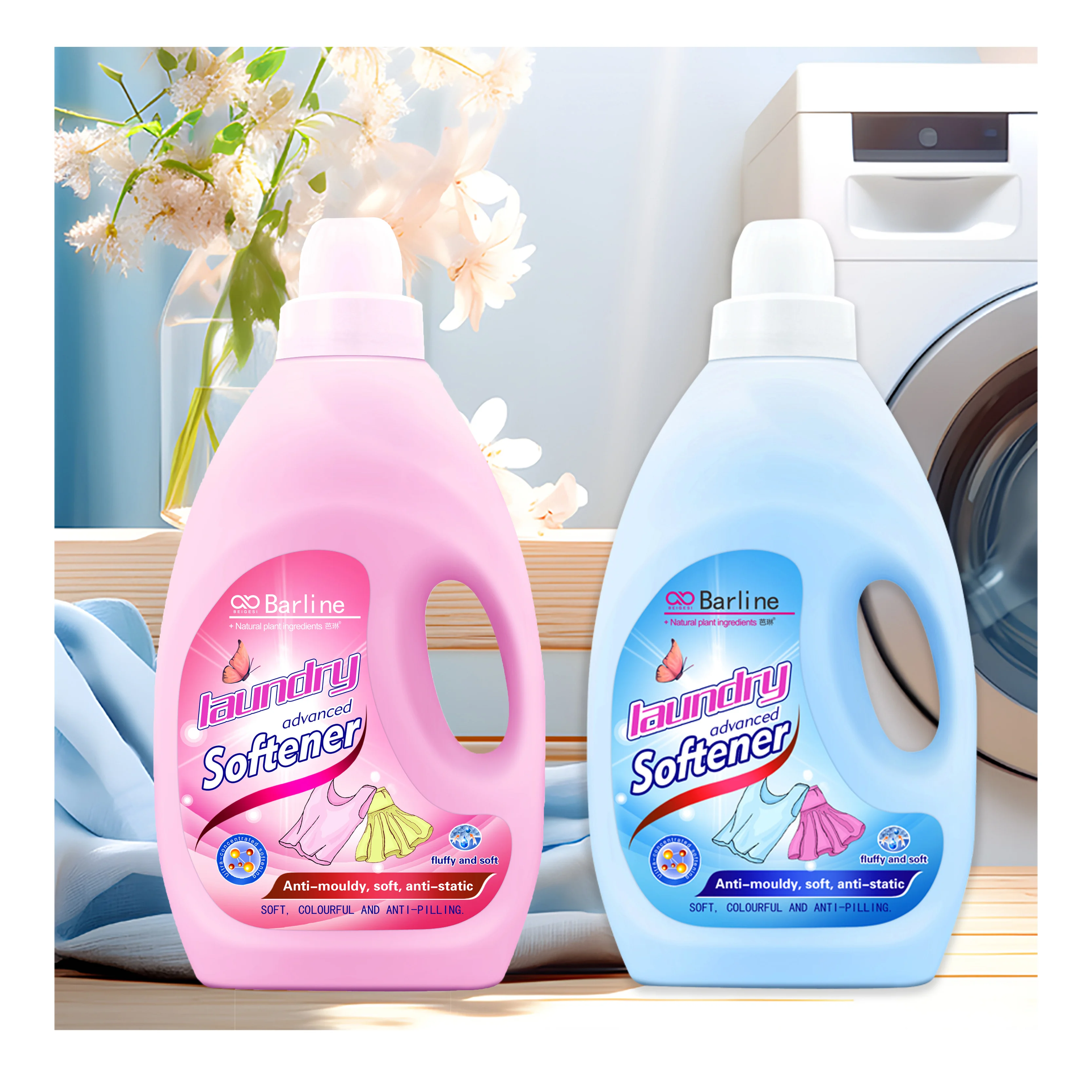 Customizable 2 Liter Disposable Bottle of Natural Scent Fabric Softener Liquid Detergent for Clothing Apparels