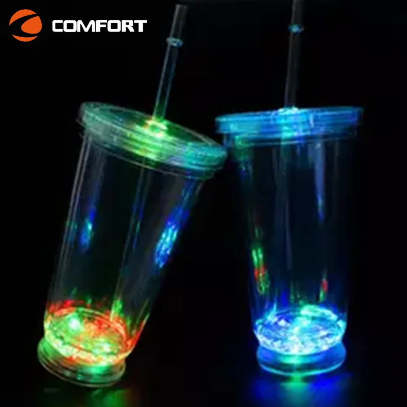 Festival Decoration Red-Green-Blue Color Changing  Plastic Led Flashing Goblet Cup For Party