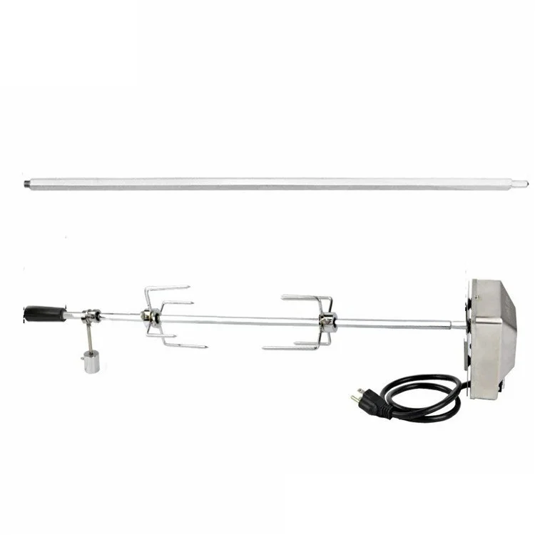 Universal BBQ Grill Rotisserie Kit With Spid Rod Rotisserie 220-240V AC Motor Bakelite Handle
