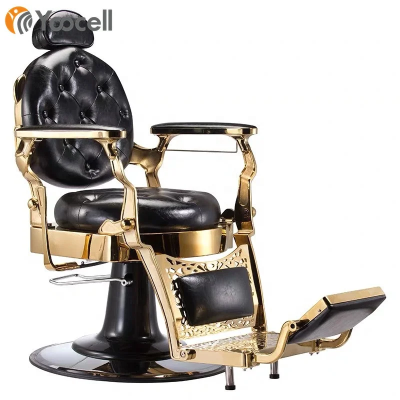  Yoocell High quality hair salon furniture hydraulic big pump vintage classic style reclining backrest Barber