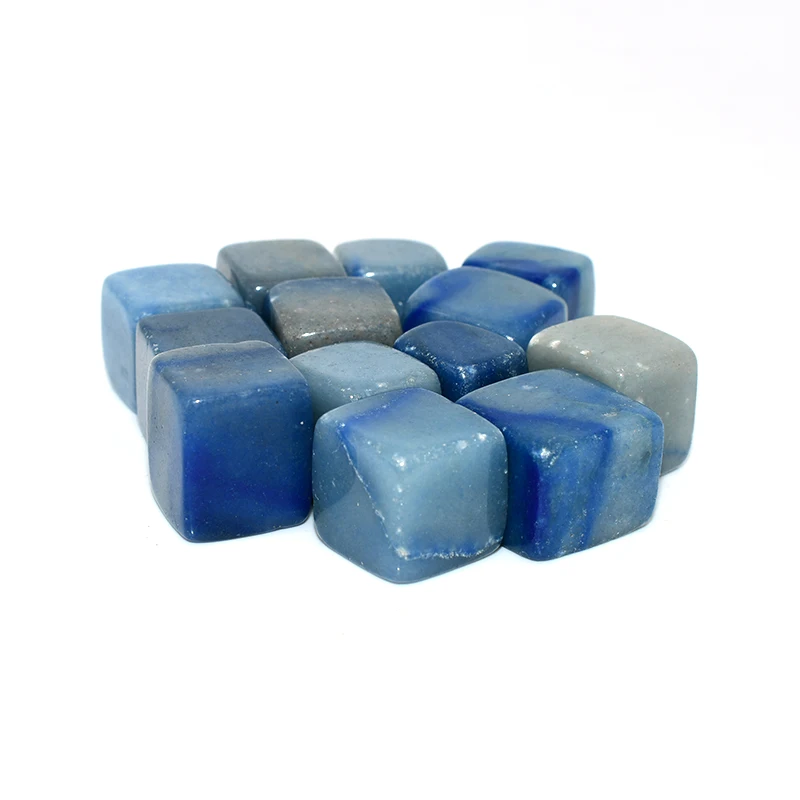 Wholesale 20-30mm Natural Blue Aventurine Square Tumbled Stones For Decoration