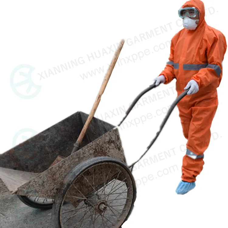 Disposable nonwoven reflective stripes safety coverall